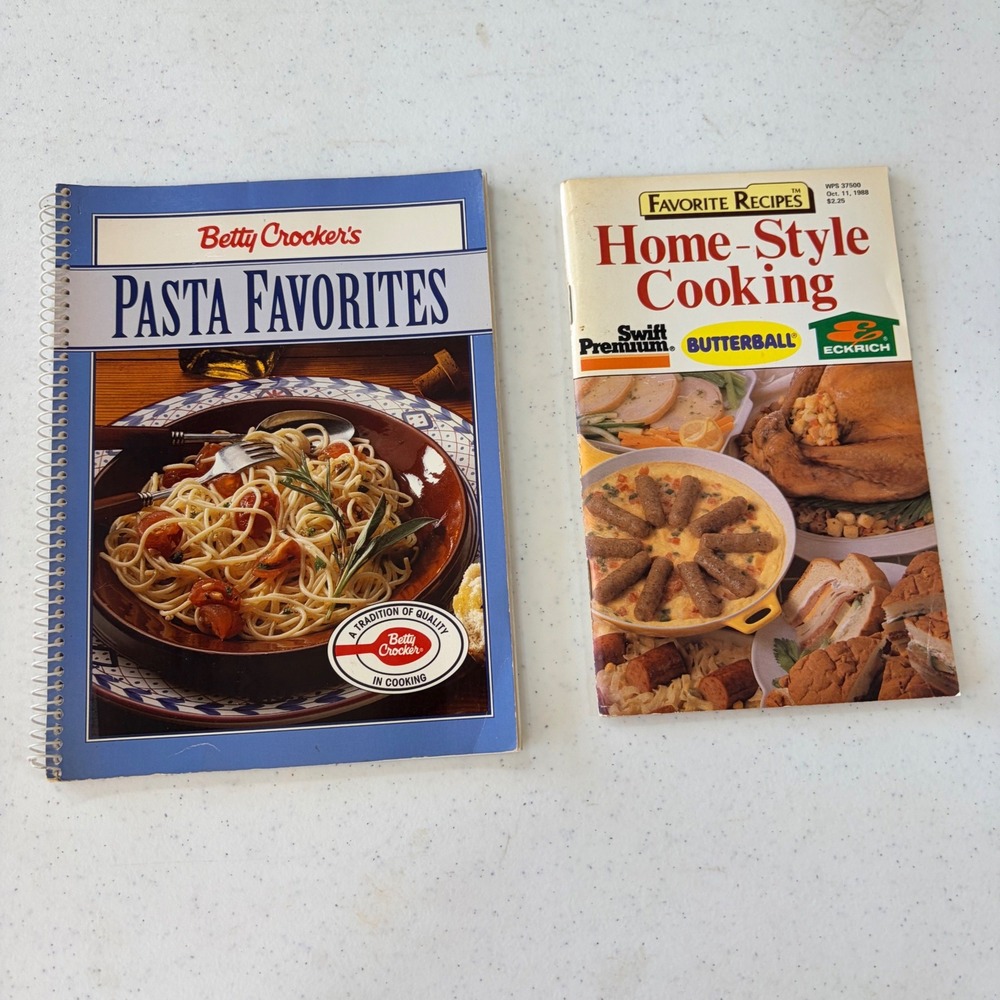 Vintage Betty Crocker Pasta Favorites & Home-Style‎ Cooking Cookbook Lot